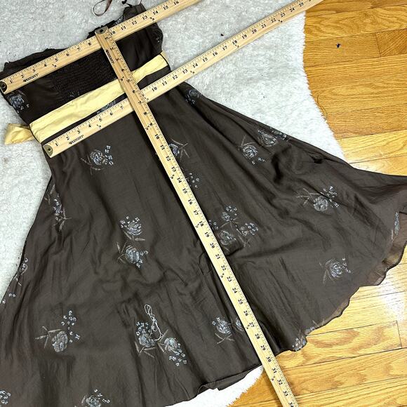 Anthropologie Odille Strapless Pleated Peppermint Tea Dress 4P 4 Petite SP PS - Picture 10 of 10